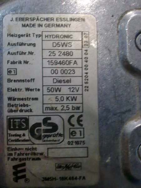 Блок управления Hydronic D5WS 12V, Ford Focus/Kuga 252480 купить в Ханты-Мансийске