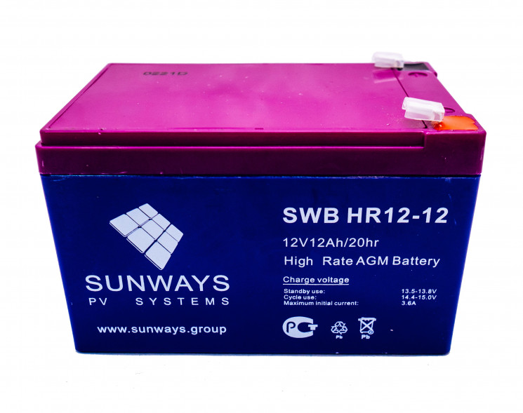 Аккумуляторная батарея SUNWAYS HR 12-12 купить в Ханты-Мансийске