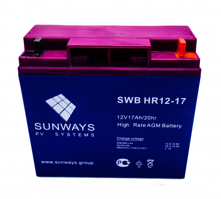 Аккумуляторная батарея SUNWAYS HR 12-17 купить в Ханты-Мансийске