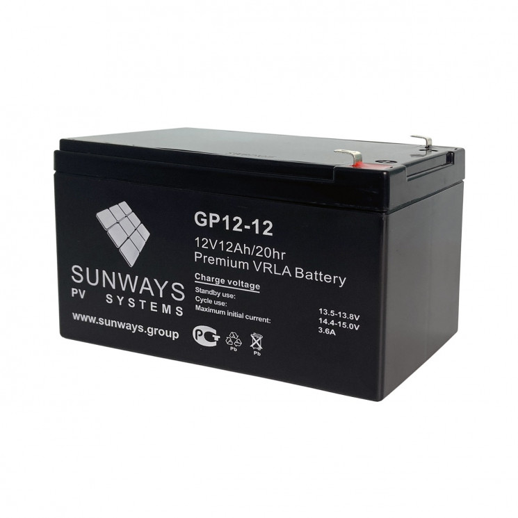 Аккумуляторная батарея SUNWAYS GP 12-12 купить в Ханты-Мансийске